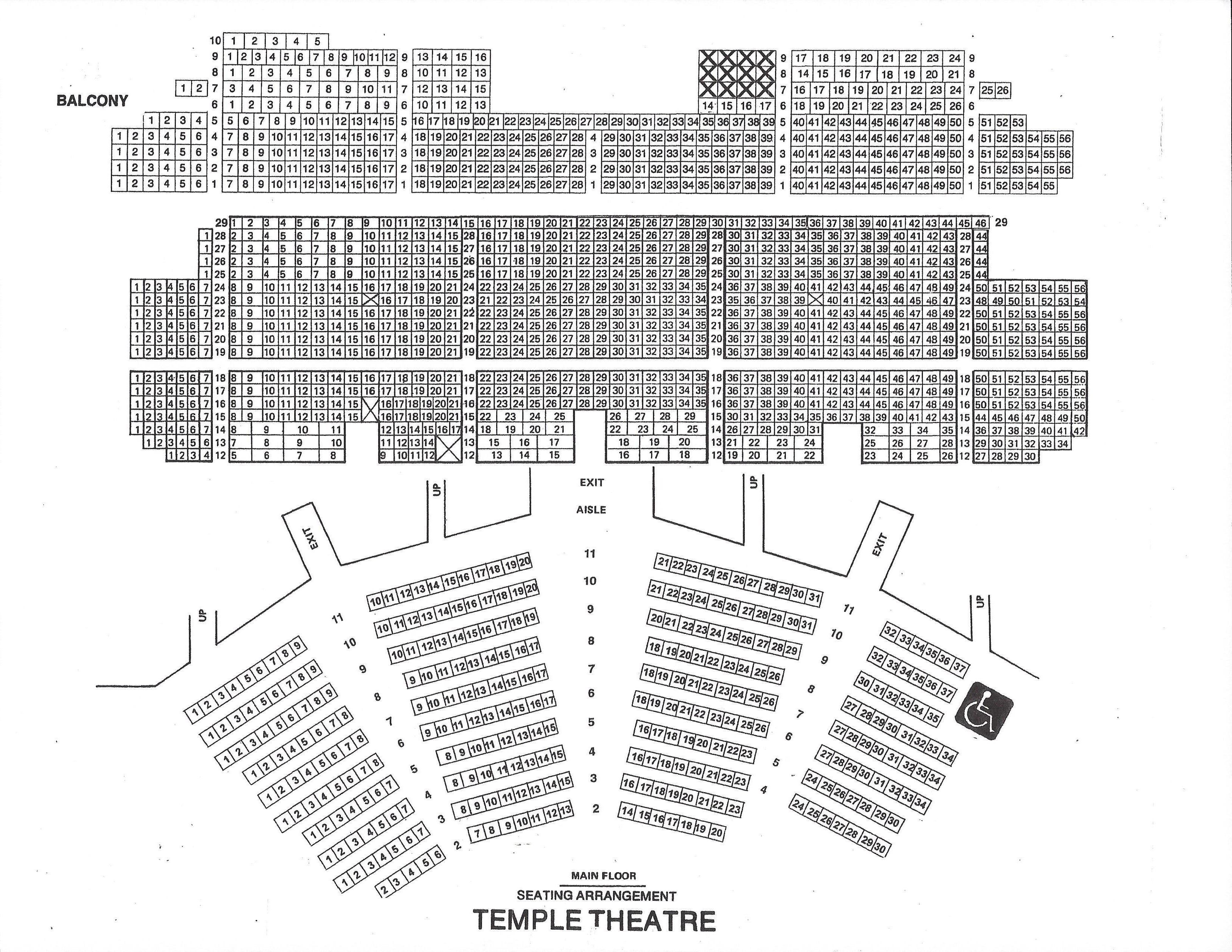 Temple Performing Arts Center Seating Chart